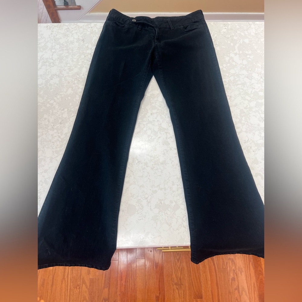 Mavi Women's Black Wide Leg Flare Jeans